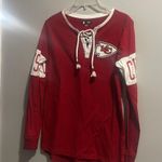Chiefs long sleeve Vneck tie front shirt Red Size XS Photo 6