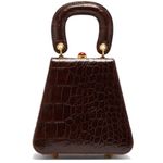 STAUD ππ Kenny Bag Brown Crocodile Embossed Photo 9