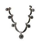 Trifari Crown Crystal Pave Necklace Vintage Silver Tone Filigree Clear Cushion Photo 2