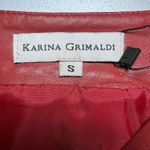 Karina Grimaldi Karina Grimaldi Florence Studded Skirt In Rust Size Small Lamb Leather Photo 3