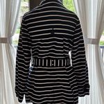 Gap Factory stripe trench blue and white women’s size large Photo 13