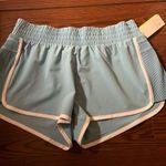 All In Motion Women's  Light Blue white Athletic Shorts Photo 0