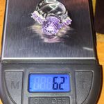 Genuine Rose de France Amethyst Sterling Silver Cocktail Ring Size 8 Photo 9