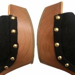 Wild Diva Open Toe High Block Heels Slip On Mules Black 5.5 Photo 5