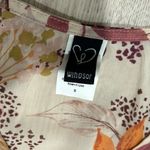 Windsor  V Neck Sheer Floral Chiffon High Low Short Sleeve Top Maxi Train Size S Photo 3