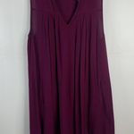BDG  Size L Tunic Top Fuchsia Sleeveless V-neck Pleated Front Long Blouse Pockets Photo 7
