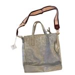 Erin Condren Silver Crossbody Bag with Pink Strap Gold Photo 1