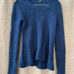 Free People Navy Textured Knit Sweater Photo 0