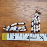 Amethyst Garnet Lapis Onyx Pearl Multiple Row Dangle Bead Pierced Earrings Blue Photo 2