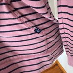 L.L.Bean  Pink and Navy Striped Pullover Size Small Reg Photo 2