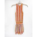 Ramy Brook Tobie Striped Smocked Waist Sleeveless Orange Multicolor Mini Dress Photo 4