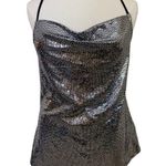 Stretch silver sequin racerback top Size 2X Photo 0