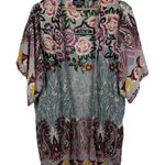 Angie NWT  Floral Paisley Kimono Small Multicolor Open Front Lightweight Boho Photo 0