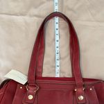 NWT First Issue red pebbled faux leather bag 1 inside & outside pocket zip close Photo 11