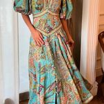 NWT ALEMAIS Franca Midi Dress in Blue Paisley Size 0 Photo 0