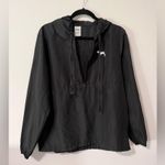 VICTORIA’S SECRET PINK Pullover Quarter Zip Hoodie Windbreaker Jacket Sz XS EUC Black Photo 2