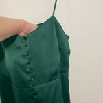 Urban Outfitters NEW NWT  Padova Satin Slip Dress Emerald Green Button Front Mini Photo 7