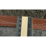 Casual‎ Corner Large Genuine Leather Crocodile Embossed Belt Silver Buckle Italy Brown Photo 5