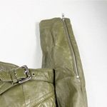 Samantha Sipos Faux Fur Biker Leather Jacket Green Pink Size Small S Photo 6