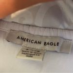 American Eagle AEO White linen blend ruffle-strap tank top Photo 3