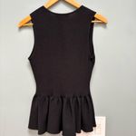 Jonathan Simkhai Sleeveless Knit Peplum Top Black S Photo 5