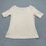 Laura Ashley Top Womens XS Beige Scoop Neck 3/4 Sleeve Modal Cotton Blend Casual Photo 1