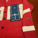 G-Star Raw Unisex Holiday Wool Cardigan Grandpa Chunky Red Beige Blue Sz Large Photo 11
