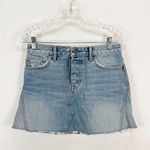 GRLFRND  The Eva Denim Skirt in Car Wash Blue Cut Off Revolve Size 27 Photo 1