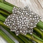 Vintage Unsigned Pave Silver tone Star Brooch Photo 0