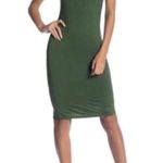 Velvet Torch Bodycon Olive Green Short Sleeves Knee Length Stretchy Modern Womens Dress XL Photo 0
