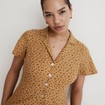 Madewell Kacie Mini Shirtdress Bitsy Bouquet Yellow Floral Size 10 Photo 4