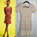 Tuckernuck Opening Ceremony smocked ruffle hem short‎ sleeves spring dress XS wedding guest Photo 1