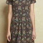 Matilda Jane  Womens Maja Ponte Dress Brown Floral Short Sleeve Mini small Photo 0