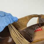 Gazith Brown Patent Leather Wooden Platform Sandals Size 8.5 Photo 9