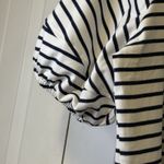 Free Assembly Square Neck Top Womens White Black Stripes Short Balloon Sleeve S Photo 7