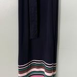 J.Jill NWT  Women’s Sleeveless Striped Border Knit Maxi Dress Navy Blue Small Photo 8