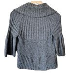 Elizabeth and James Gray Open Bolero Sweater Ribbed Knit Cardigan Wool XS EUC Photo 1