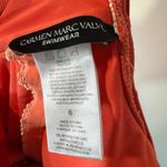 Carmen Marc Valvo One Shoulder Swimsuit Cutout Orange Coral Beaded Padded 6 Photo 4