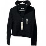 Uniqlo Lambswool Blend Zip-Up Jacket Sweater NWT Black Large Photo 3