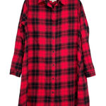 BeachLunchLounge Beach Lunch Loung Black & Red Plaid Button Down Shirt Dress Womens XS Buffalo Photo 0