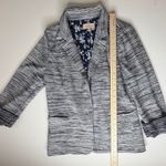 Skies Are Blue  Striped Knit Blazer Small Grey Jacket Floral Lined Stretch Office Photo 8