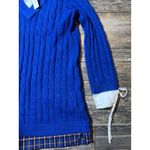 NWT Francesca's Audrey Parks Sweater Dress Shirt Combo Blue Cable Knit Medium Photo 7