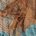 Yves vintage golden coppery strapless lace dress w/handkerchief hem. Size M. Gold Size M Photo 4