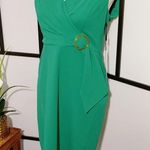 Calvin Klein NWT Side-Tie Sleeveless Sheath Dress Gold circle belt $134 Photo 1