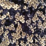 Juicy Couture  sequin print long sleeve cutout top‎ blue silver size L Photo 6