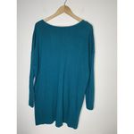 Chico's Womens Size 3 XL Pullover Sweater Green V-Neck Long Sleeve Zip Ribbed Hem Photo 2