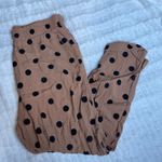 Beach Riot  Avery Tan Velvet Polka Dot Pant Pull On Medium‎ Elastic Waist Cropped Photo 1