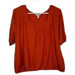 Boston Proper  Orange Square Neck Oversized Shirt Blouse Size Large EUC #1285-AZ Photo 0