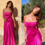 House Of CB  'Anabella'‎ Fuchsia Lace Up Maxi Dress NWOT size S Photo 14