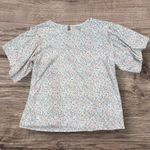 Motherhood Maternity Speckled Ruffle Wide Short Sleeve Blouse Size XL Top Photo 2